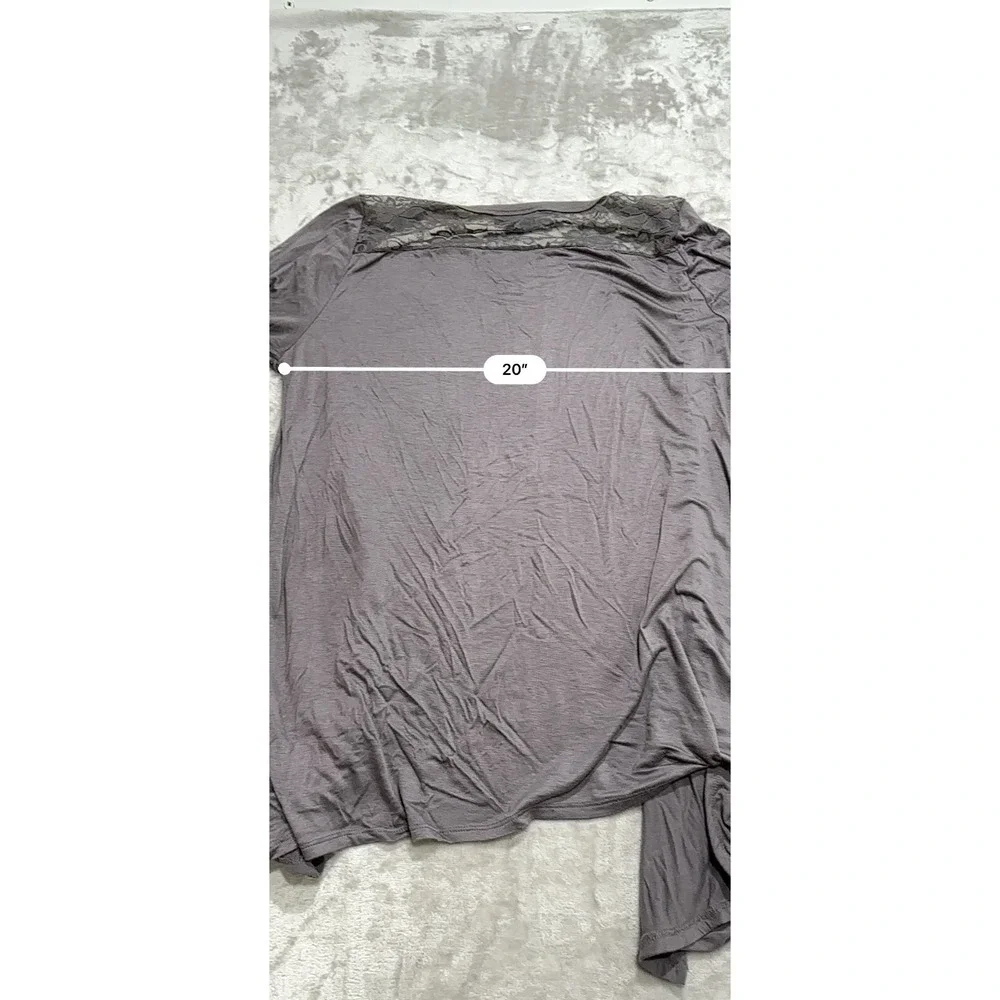 Metaphor‎ Sweater Women's Size XL Gray Open Cardigan 3/4 Sleeve Soft EUC